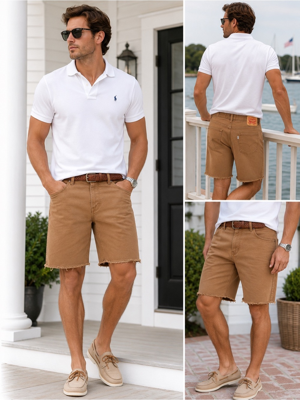 Levi’s 555 Cut-Off Jorts Men’s 34 | Tan Denim Frayed Hem Shorts